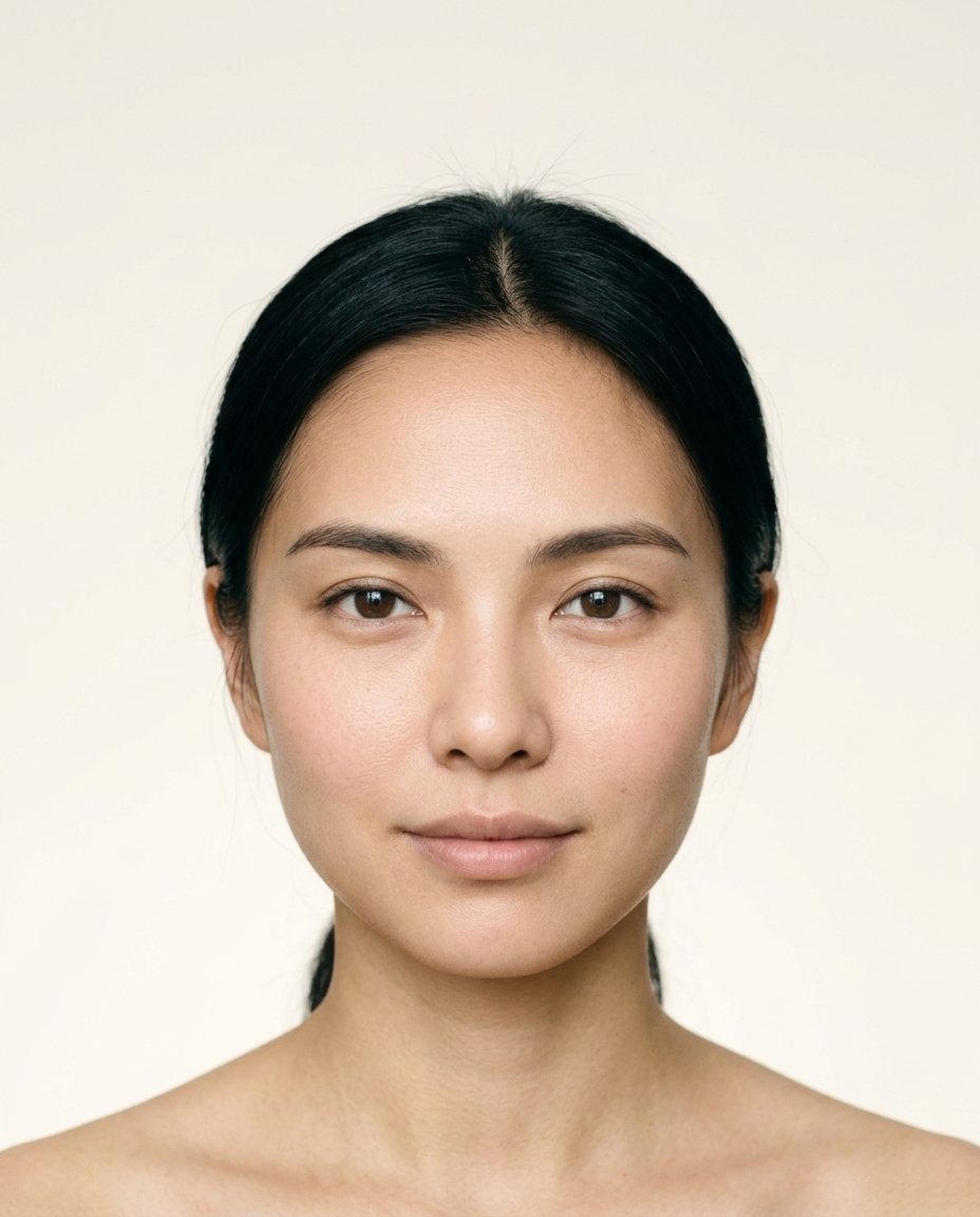 示例：AI 生成的模特素颜正脸